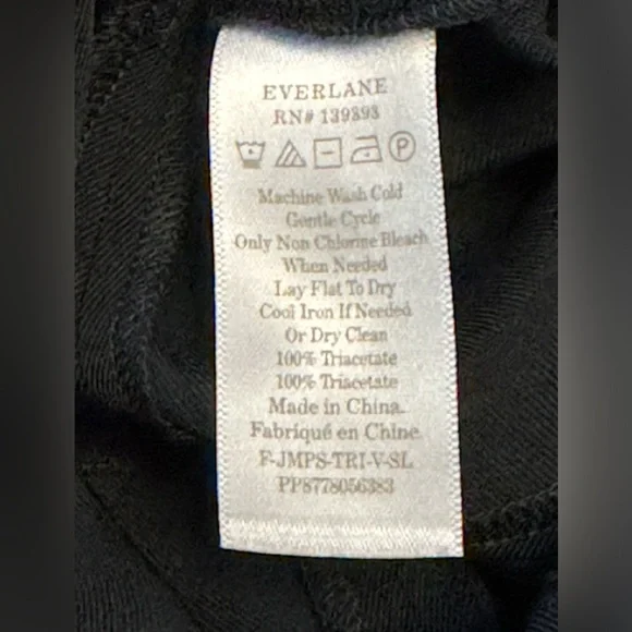 EVERLANE The Triacetate Belted Jumpsuit Black Sz 6 NWT - Picture 11 of 15